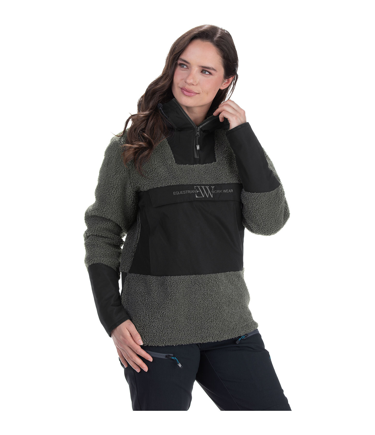sherpa fleece hoodie met capuchon