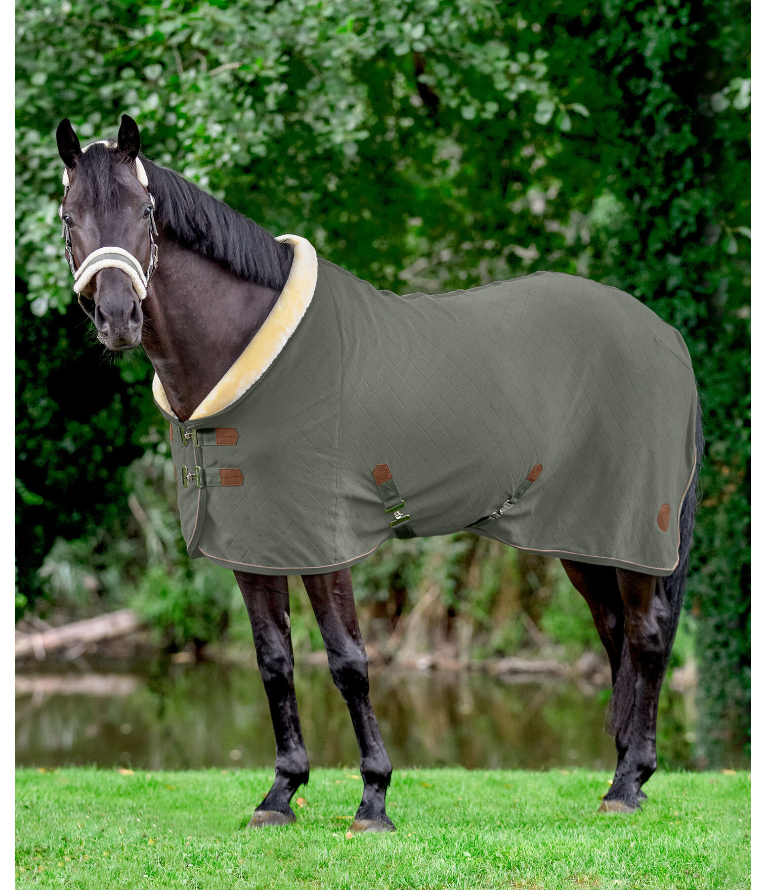 fleece zweetdeken Timeless Elegance met teddyfleece kraag