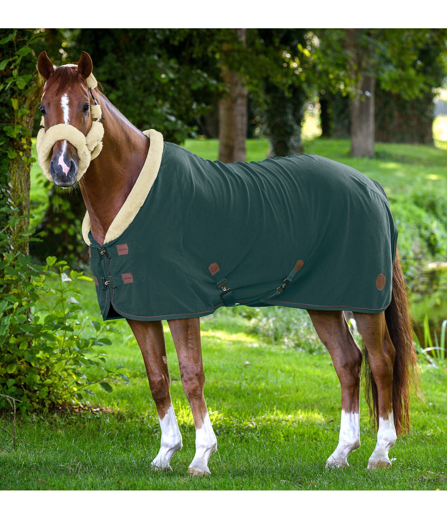 fleece zweetdeken Timeless Elegance met teddyfleece kraag