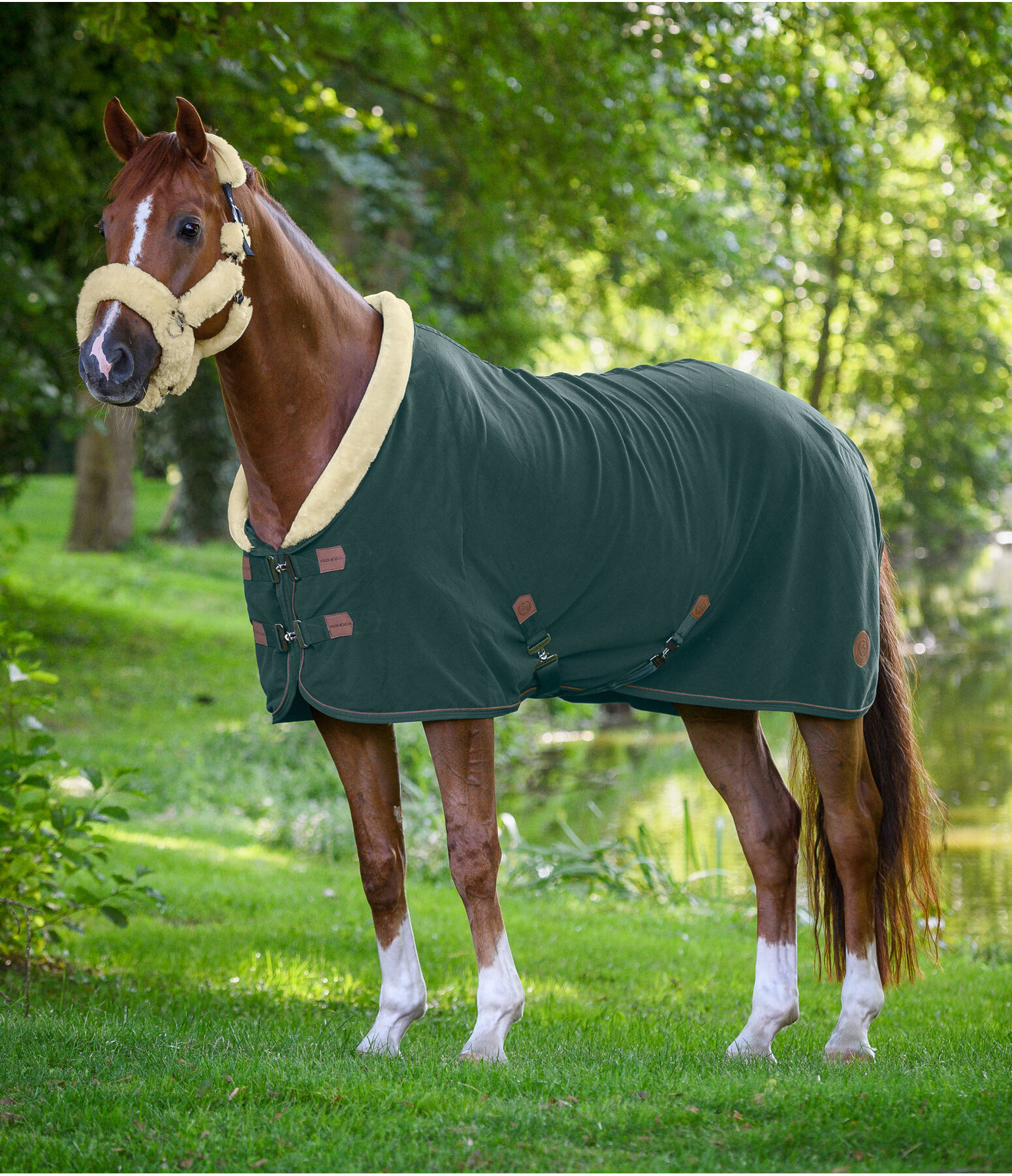 fleece zweetdeken Timeless Elegance met teddyfleece kraag