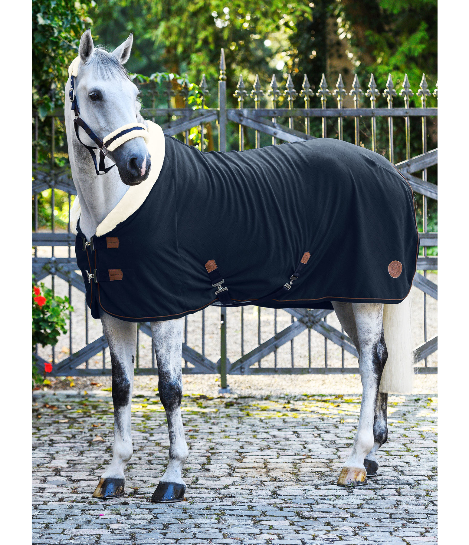 fleece zweetdeken Timeless Elegance met teddyfleece kraag