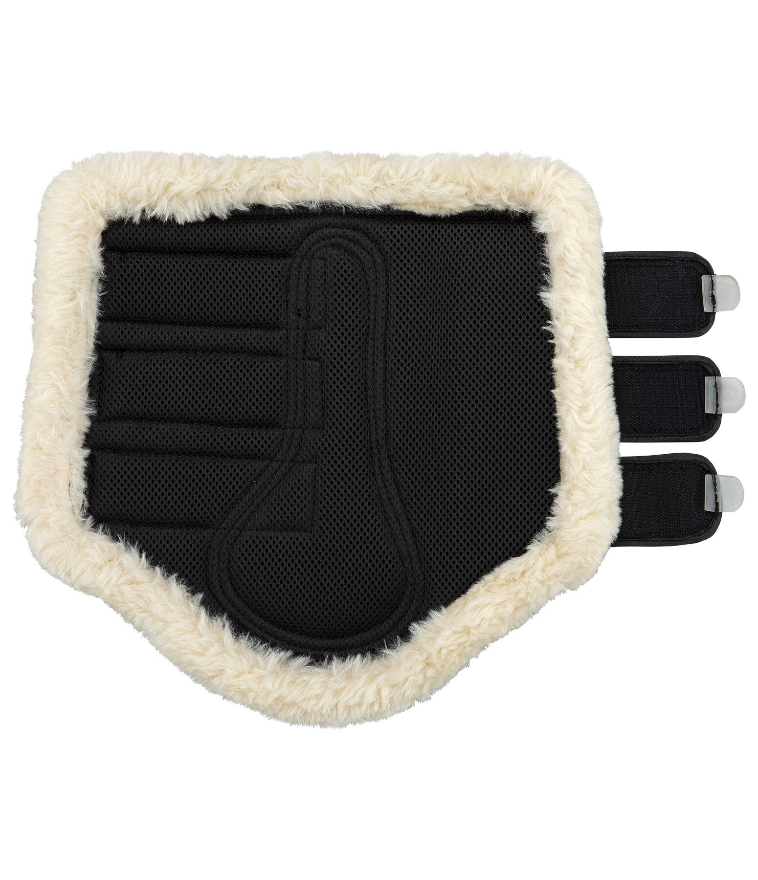 Anschmiegsame Dressurgamaschen mit Innenfutter aus weichem, weitmaschigem Distanzgewebe. Das Meshgewebe f�rdert die Luftzirkulat