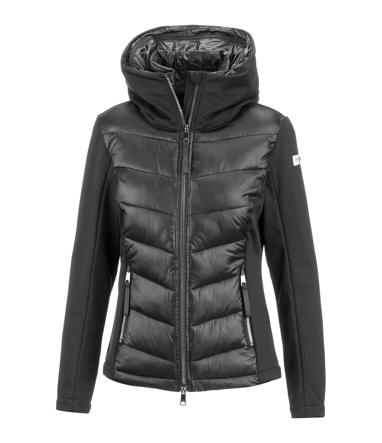 softshell combi rij-jas Claire met capuchon