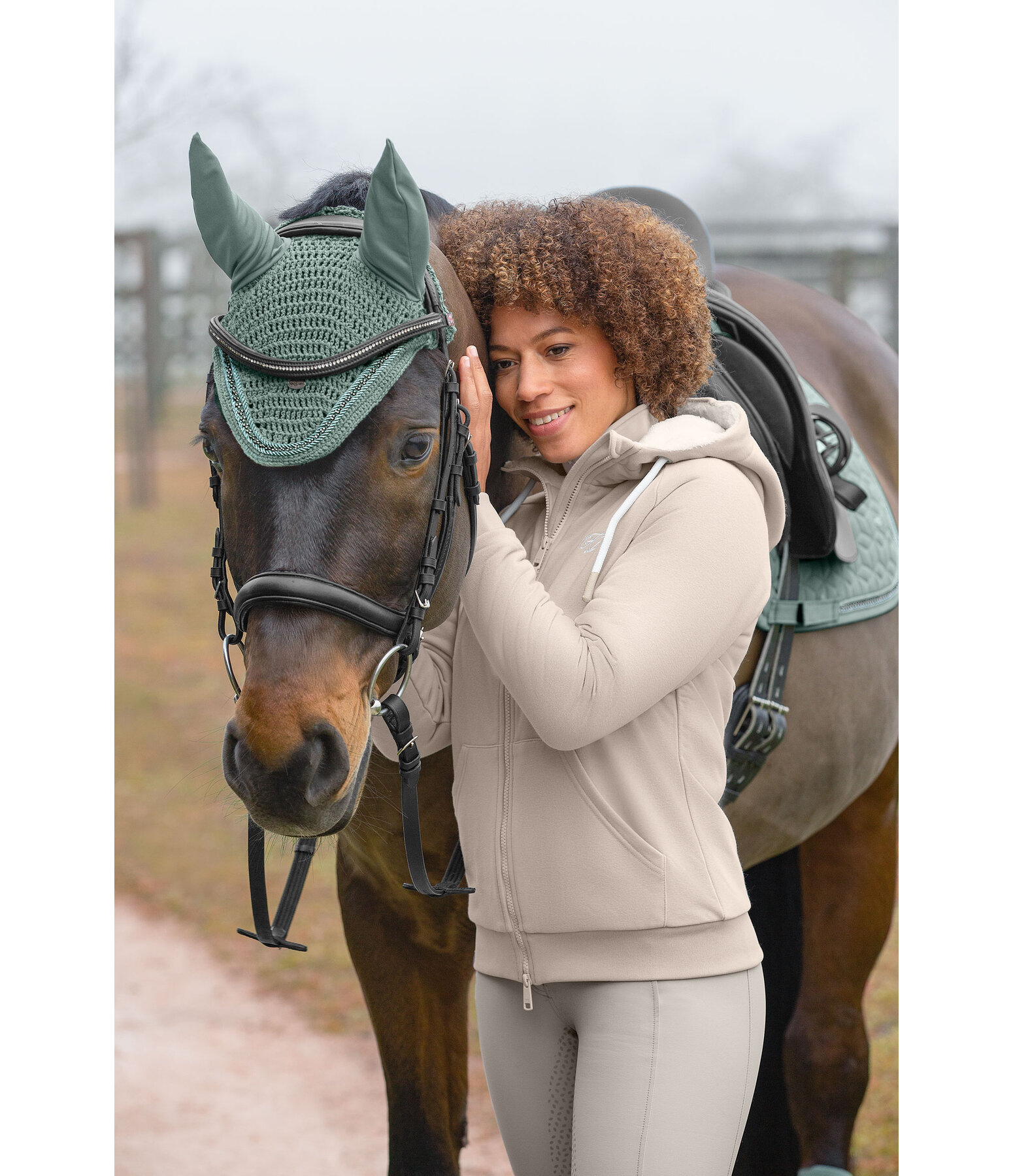 teddy sweatjas Kaja met capuchon