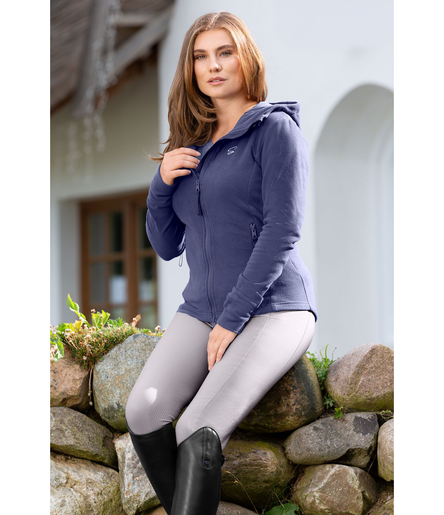 fleecejas Kat met capuchon