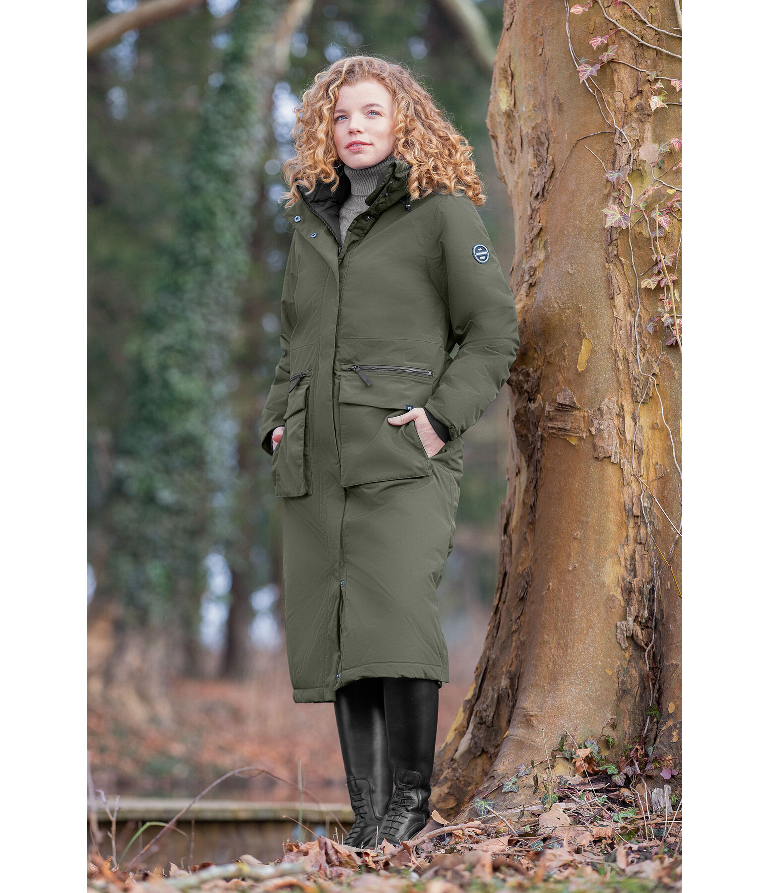 functionele lange parka Claudi met capuchon