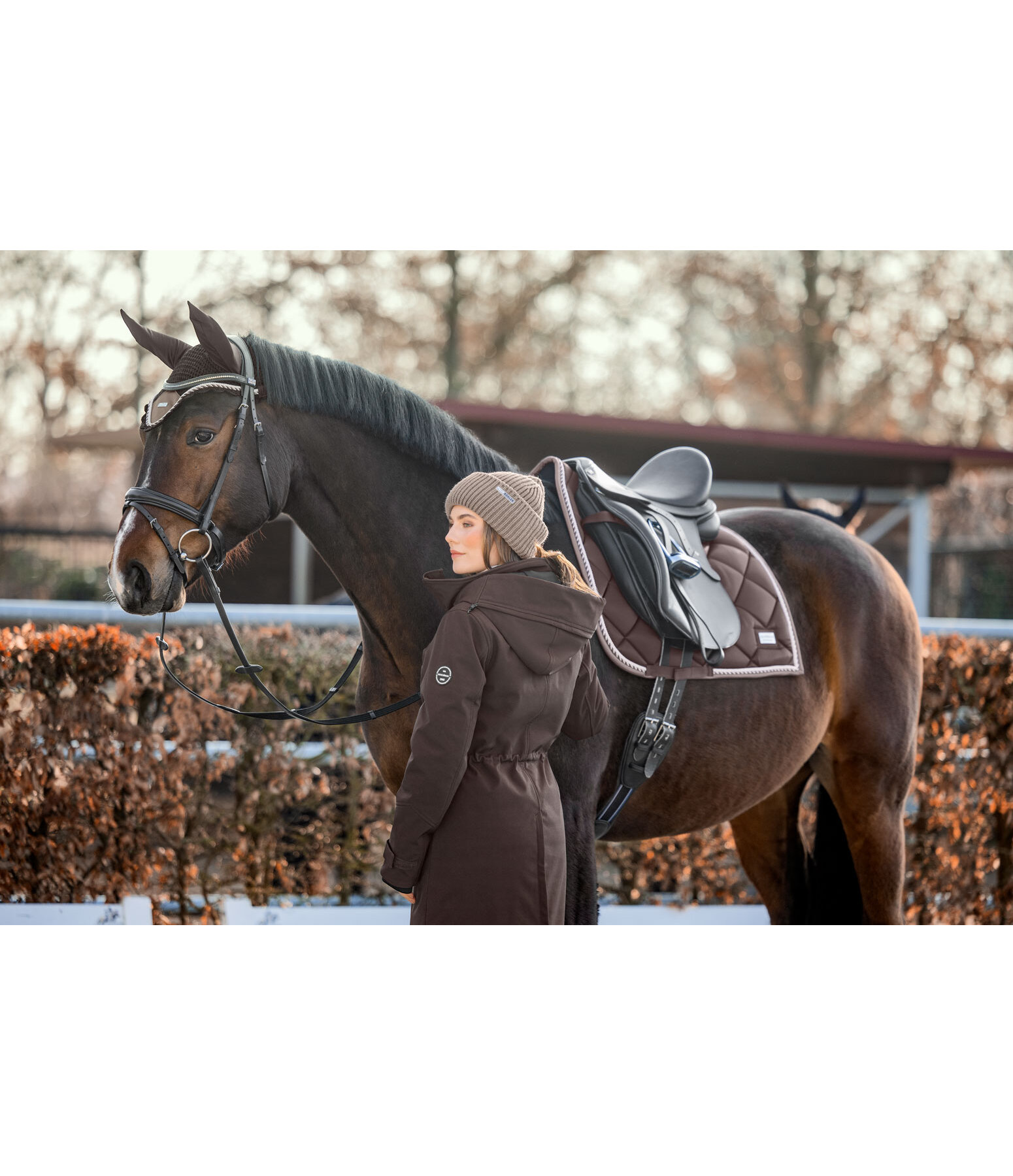 softshell rij-jas Aurelie met capuchon