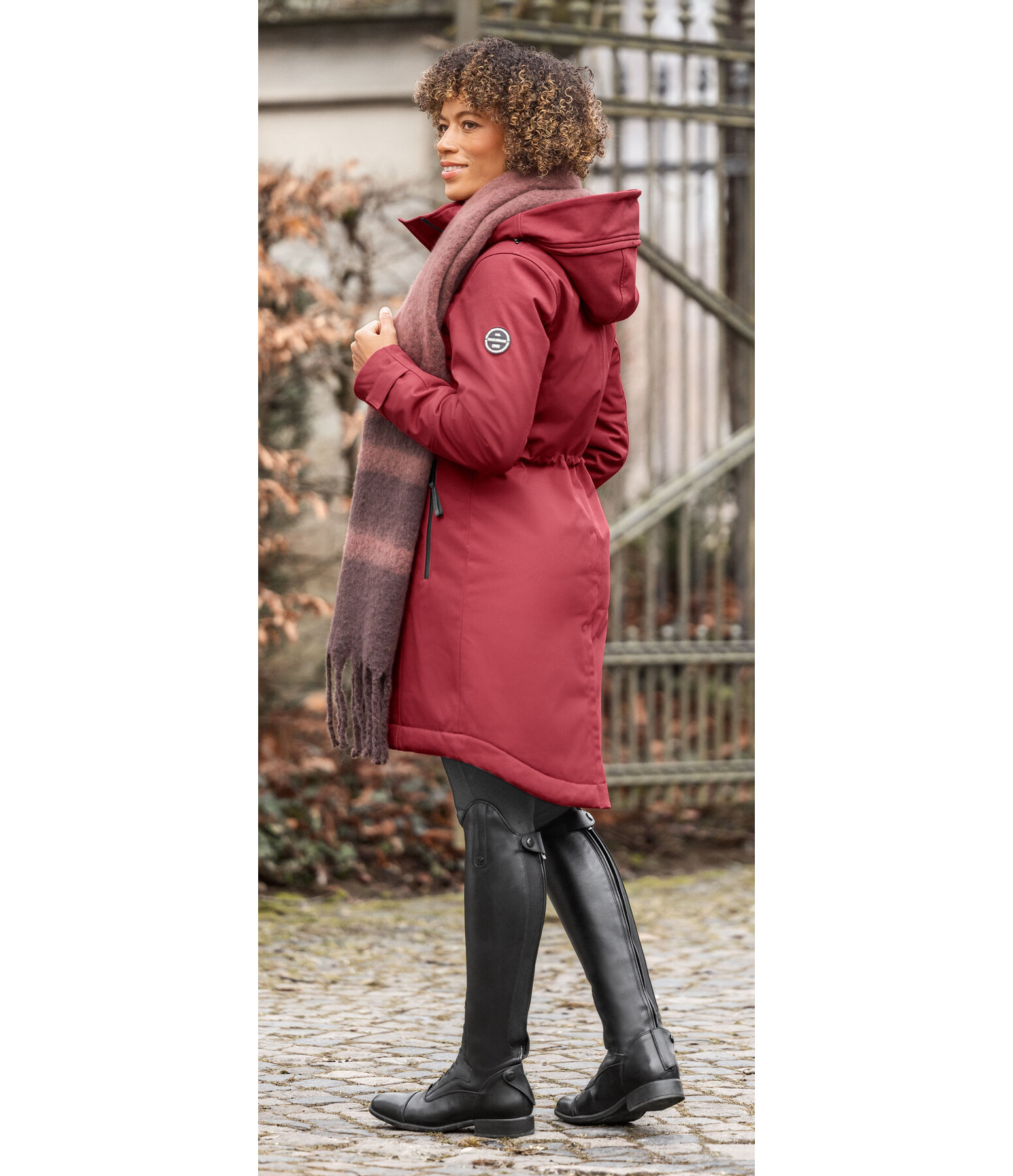 softshell rij-jas Aurelie met capuchon