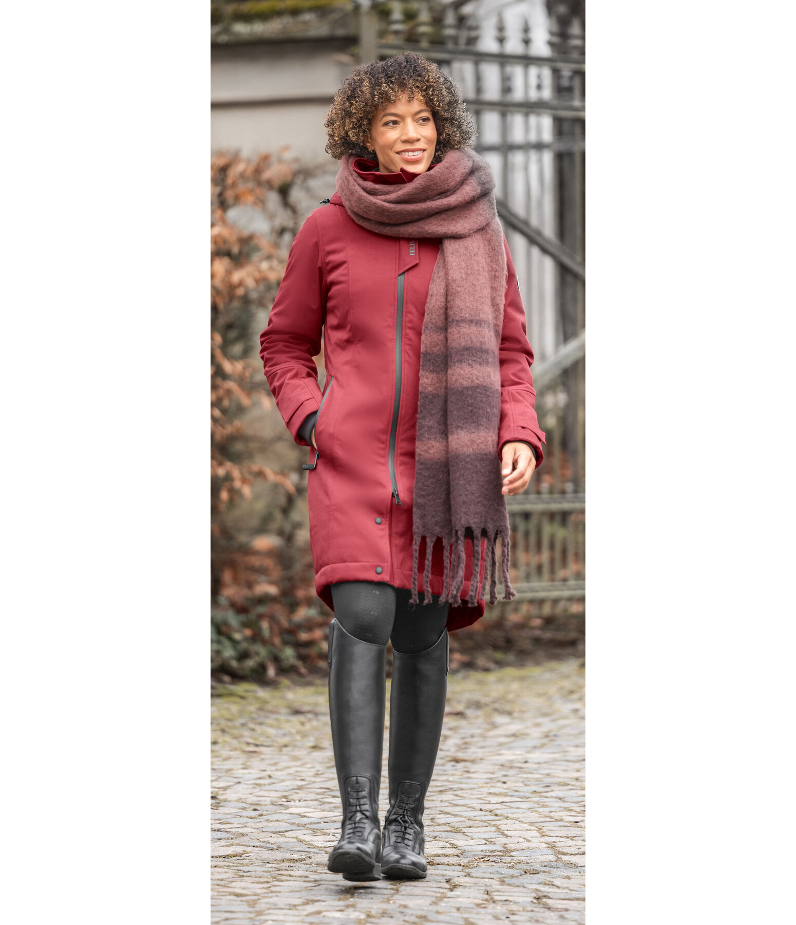 softshell rij-jas Aurelie met capuchon