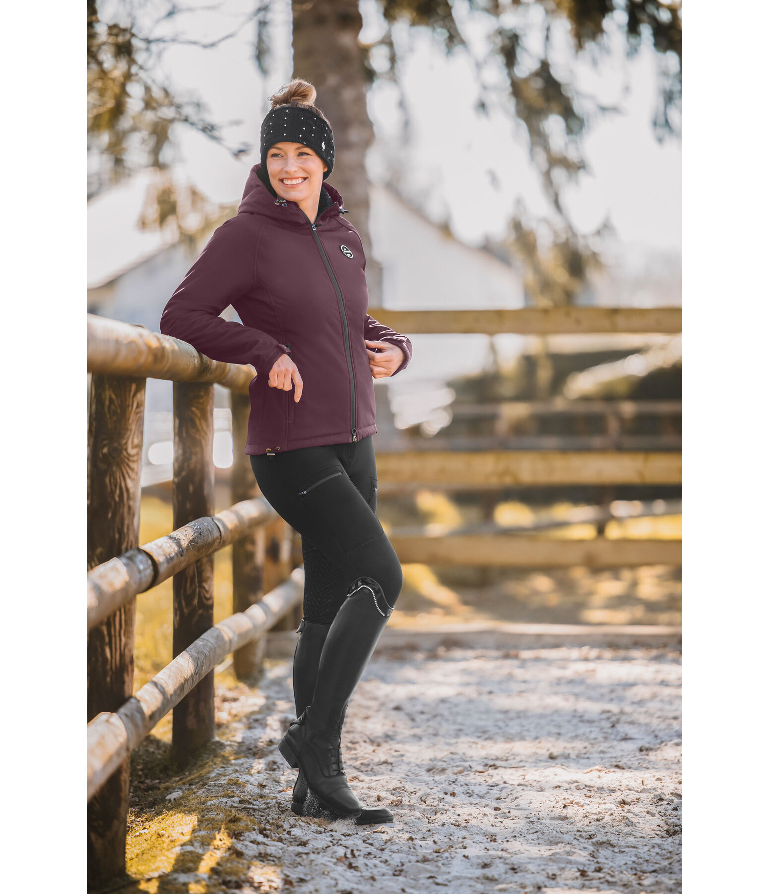 softshell rij-jas Lara II met capuchon