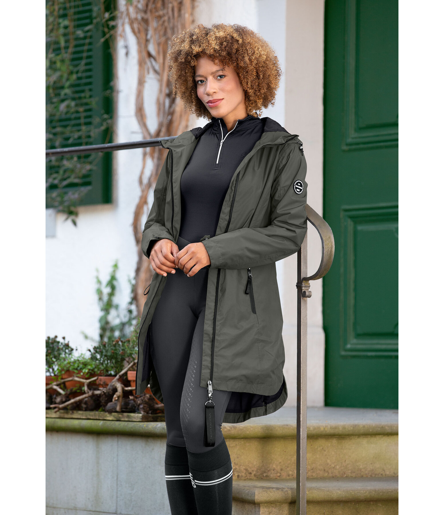 functionele rij-jas Jule Life Cycle met capuchon