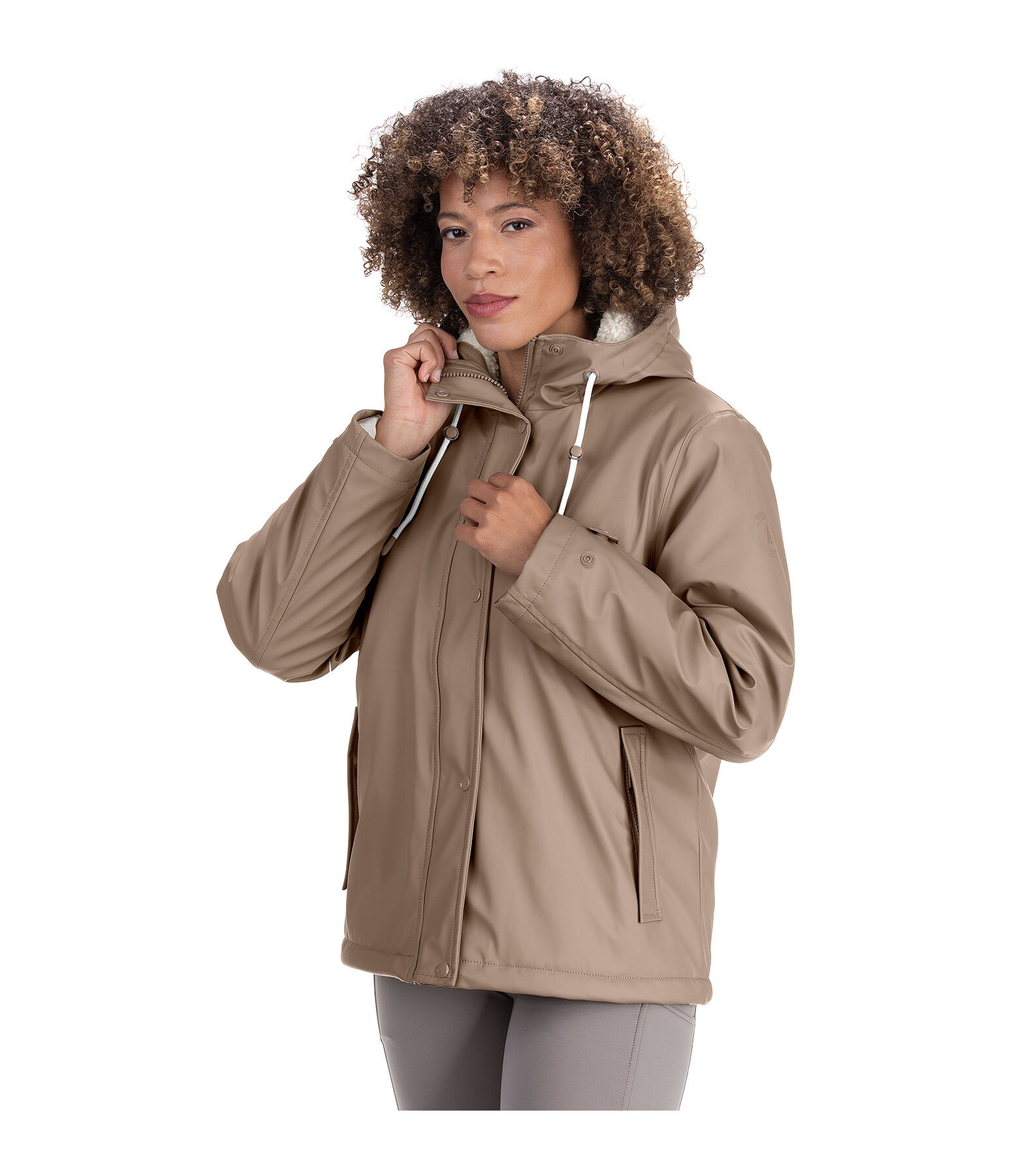 teddyfleece regenjas Nella met capuchon