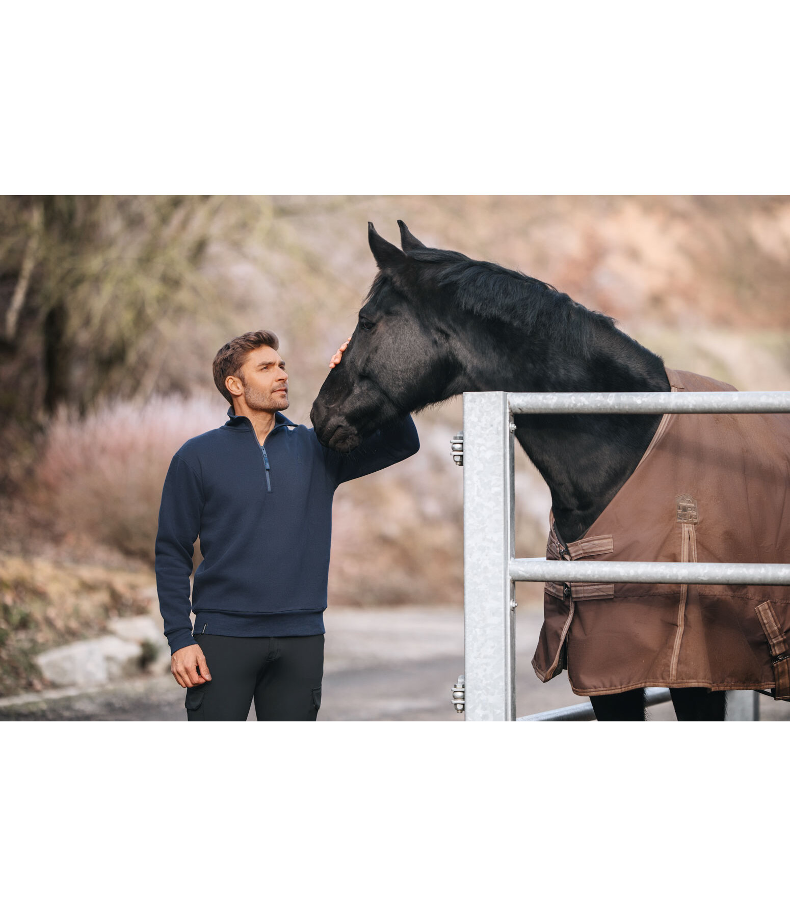 heren sweatshirt Portland met ritskraag