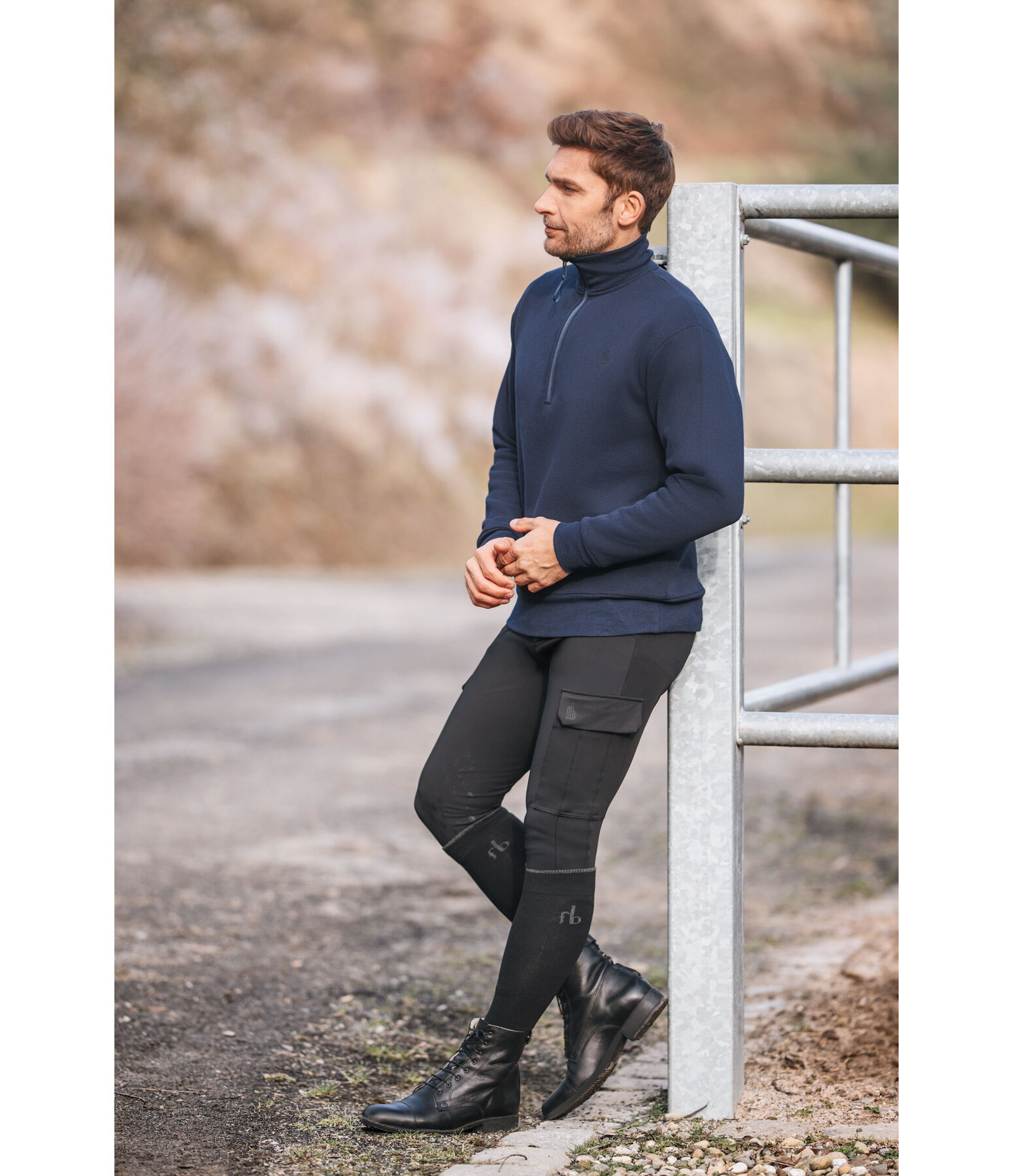heren sweatshirt Portland met ritskraag