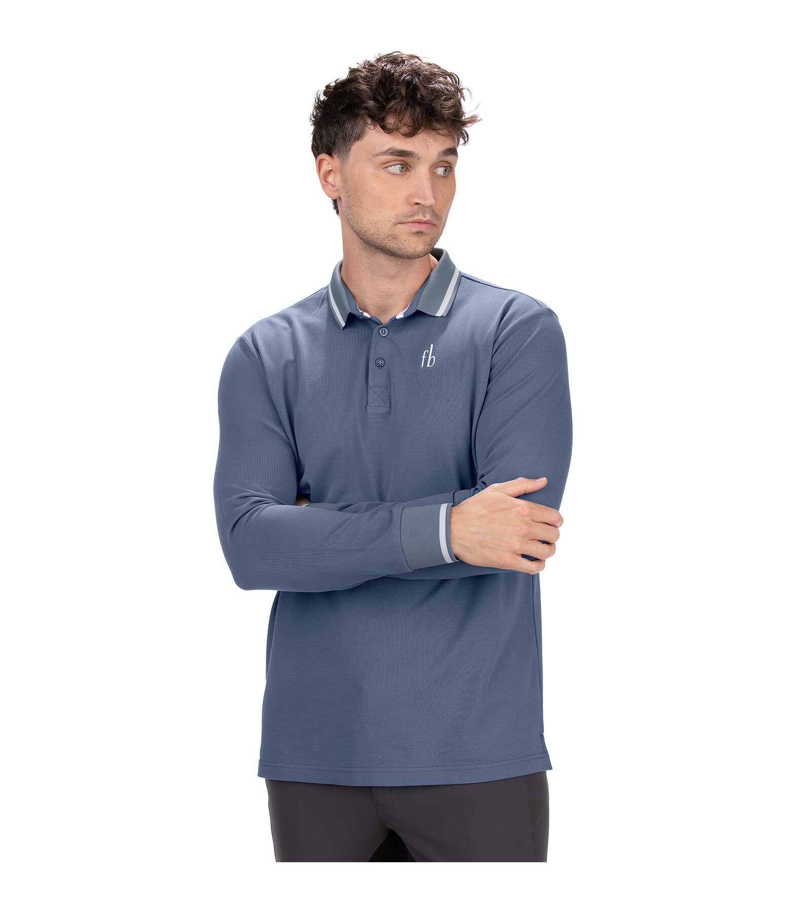 heren longsleeve poloshirt