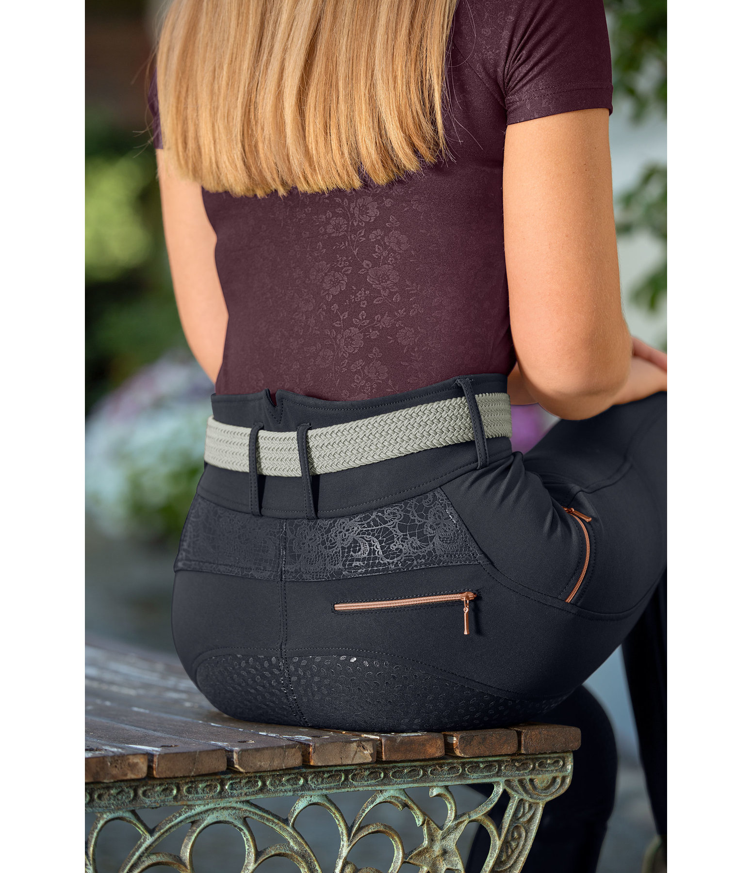 grip high waist rijbroek Evelyn met zitvlak