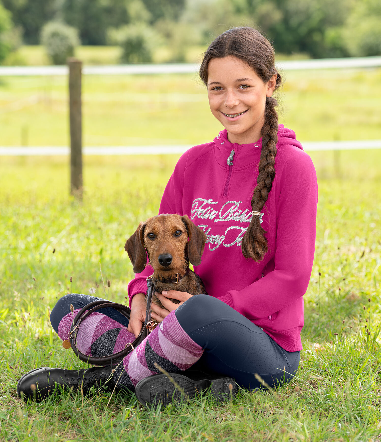 Kids-Outfit Oletta in luminous pink