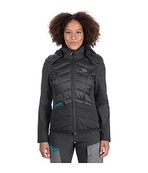 EQUESTRIAN WORK WEAR wolmix gebreid fleece hybride jas met capuchon - 200004