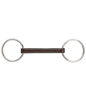 SILK STEEL Anatomisch geformtes Ledergebiss. Aufgrund des Speichels im Pferdemaul wird das Gebiss bei Benutzung weicher und ist dadurch bes - 350424-13,5-BR