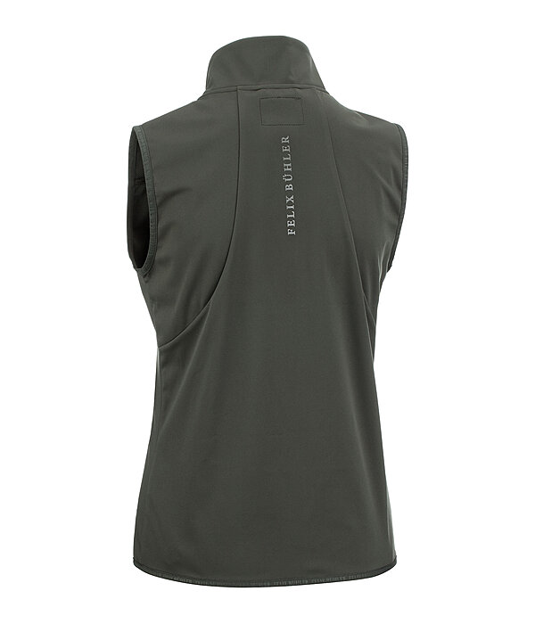 Sportliche Softshellweste aus dehnbarem 4-Way-Stetchmaterial. Winddicht und atmungsaktiv. Mit Stehkragen und unterlegtem 2-Wege-