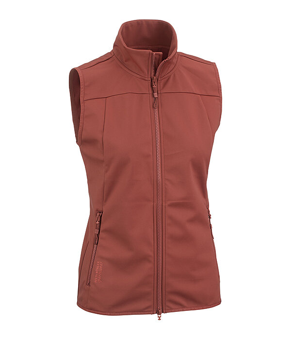 Sportliche Softshellweste aus dehnbarem 4-Way-Stetchmaterial. Winddicht und atmungsaktiv. Mit Stehkragen und unterlegtem 2-Wege-
