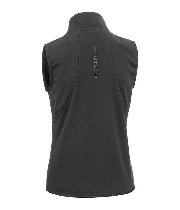 Sportliche Softshellweste aus dehnbarem 4-Way-Stetchmaterial. Winddicht und atmungsaktiv. Mit Stehkragen und unterlegtem 2-Wege-