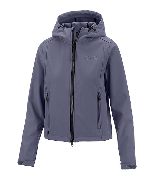 cropped softshell jas Hanne met capuchon
