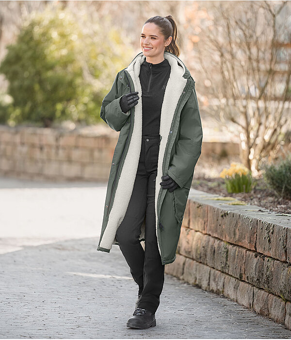 Dames-Outfit  Oversize-Functionele-Mantel in forest